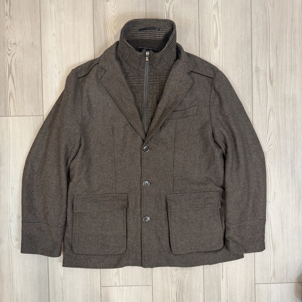 JoS A Bank Reserve Jacket Overcoat 2 in 1 Xtra XL Wool Blend Removable Lining
